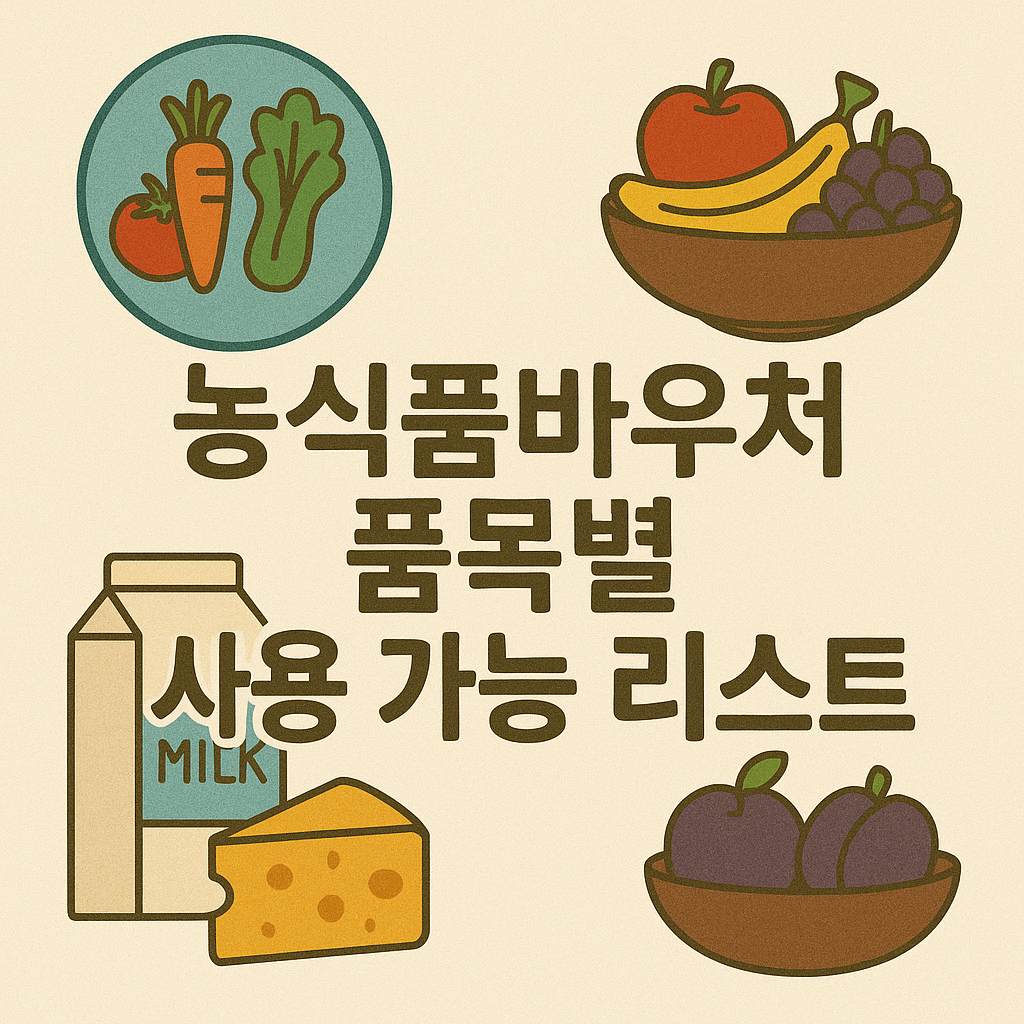 농식품바우처 품목별 사용 가능 리스트와 카드 사용처 안내