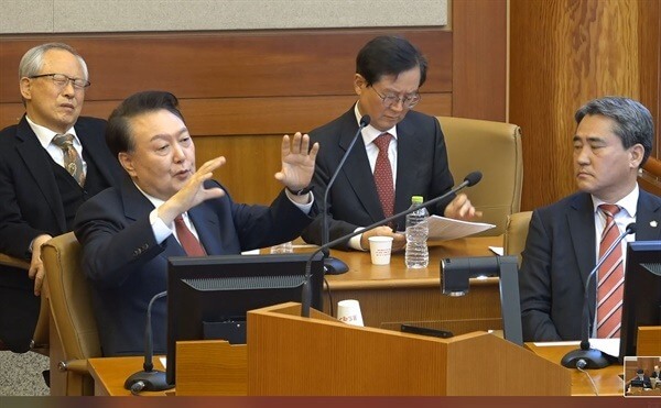 헌재재판소에서 열린 윤석열 탄핵심판