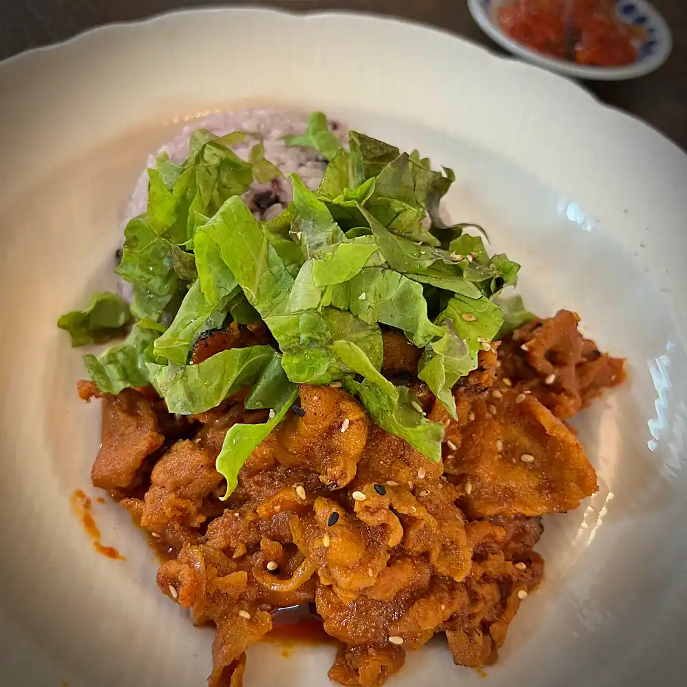 옛날 맛 느낄 수 있는 제육덮밥 사진 입니다.