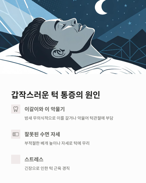 갑작스러운 턱 통증의 원인