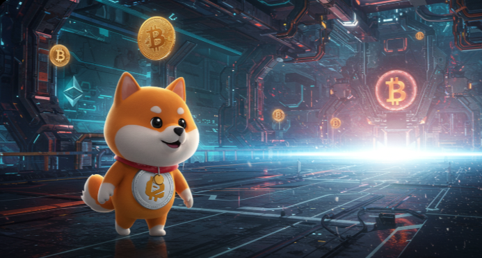 미래를 바라보는 봉크 코인 캐릭터