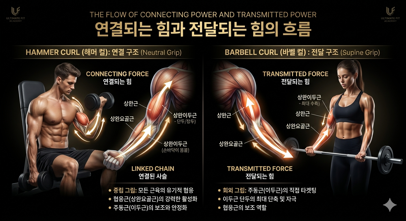 연결되는 힘과 전달되는 힘의 흐름