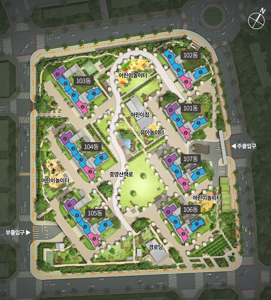 인천 검단신도시 AB19블럭 호반써밋 동･호수 배치도