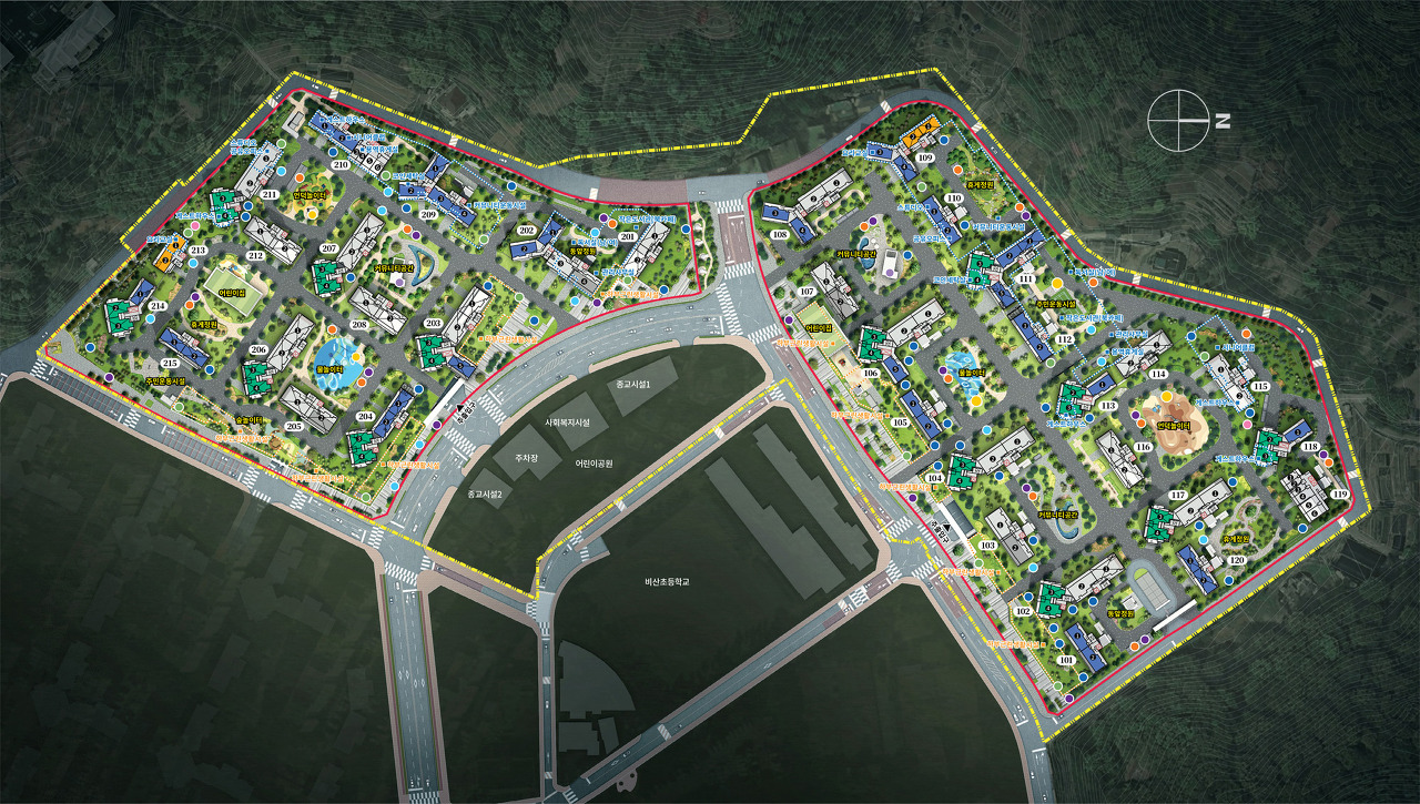 평촌 엘프라우드 단지배치도