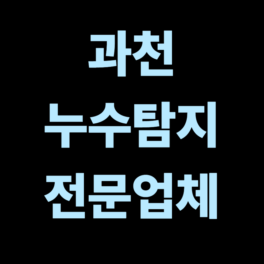 과천 누수탐지 전문업체