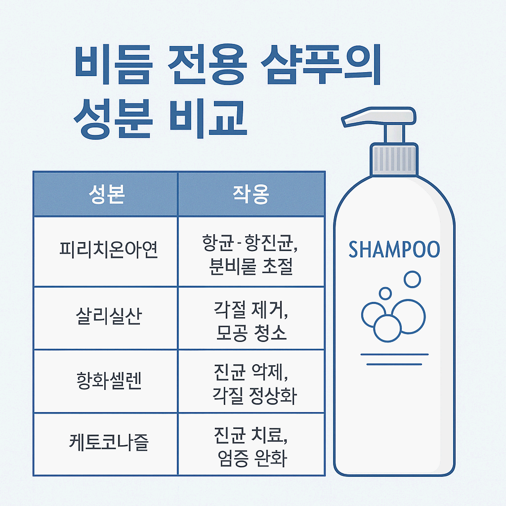 비듬 전용 샴푸의 성분 비교