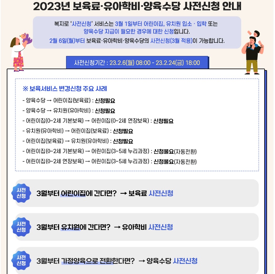 보육로유아학비양육수당