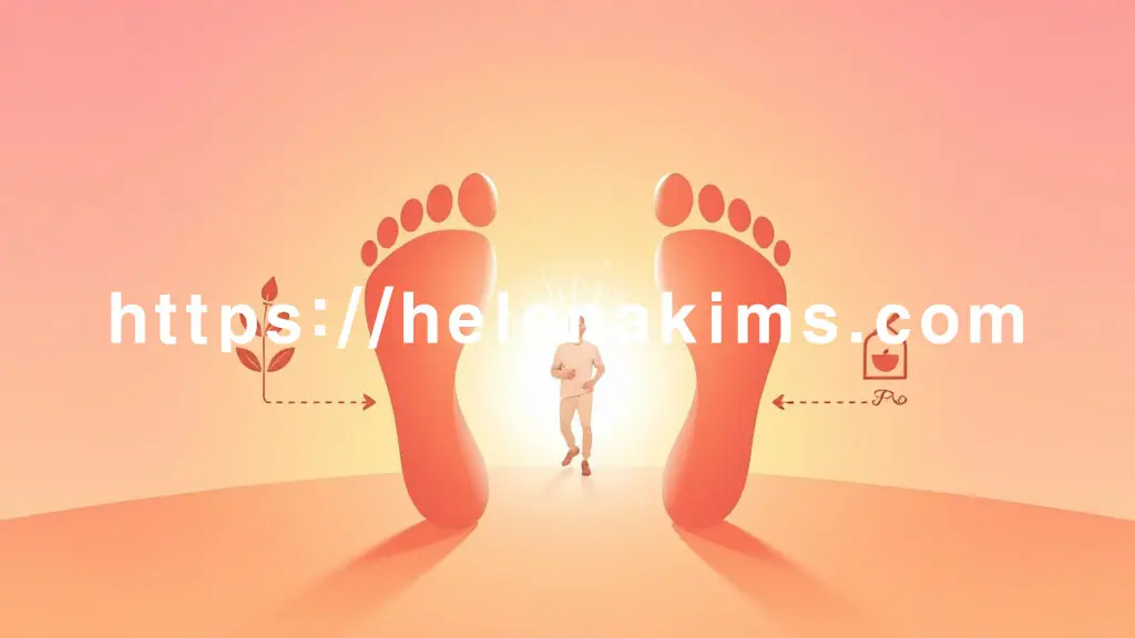 밝고 온화한 색감의 배경 위에 두 개의 발자국이 부드러운 곡선을 그리며 이어져 나가는 모습,