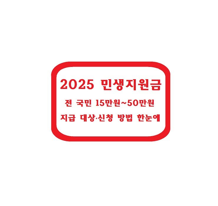 2025 민생지원금