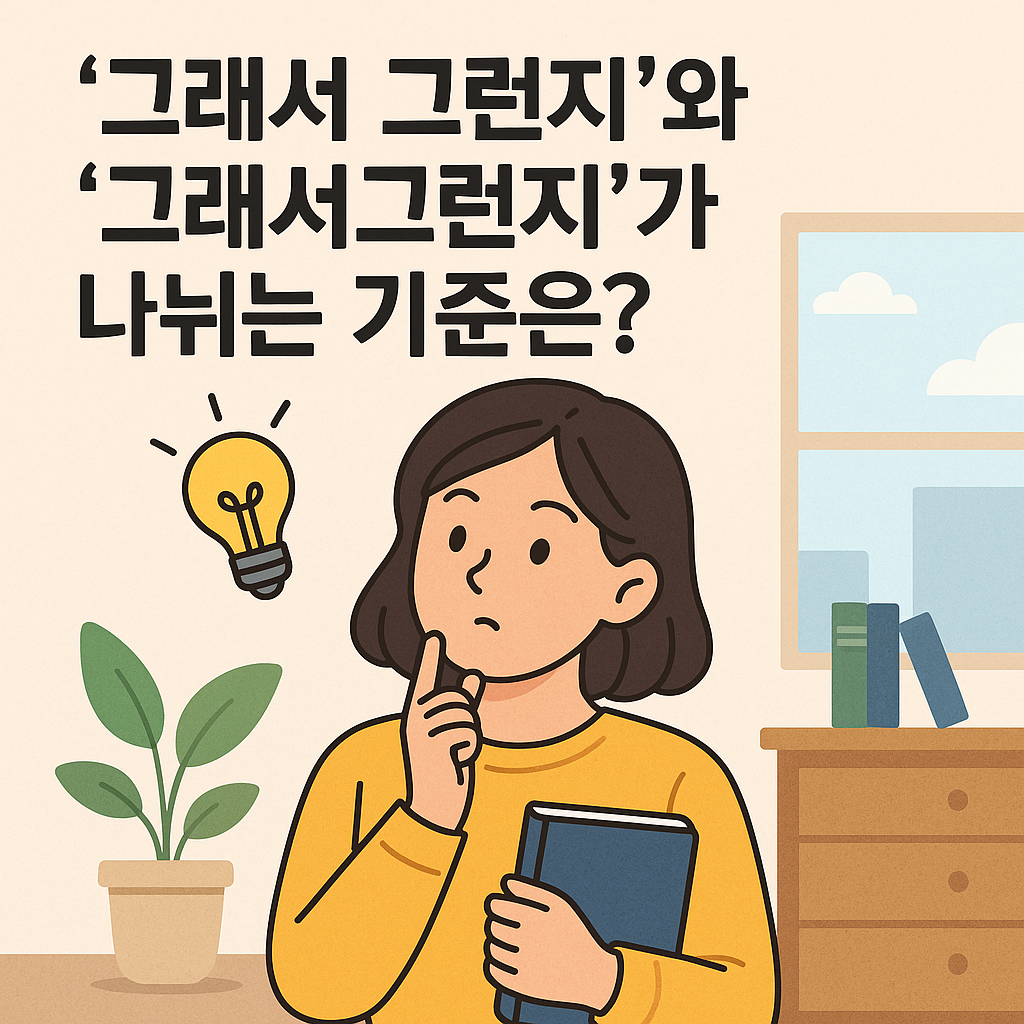'그래서 그런지'와 '그래서그런지' 가 나뉘는 기준