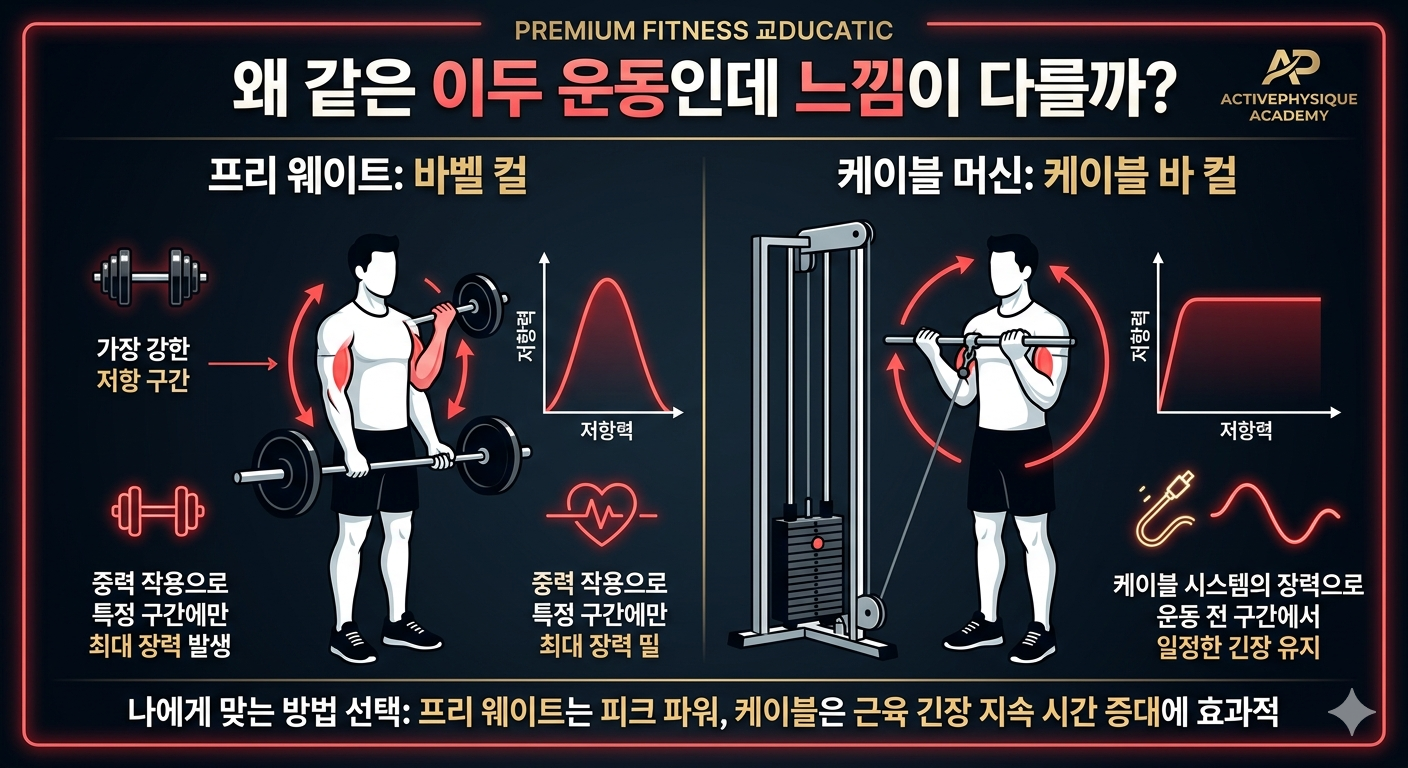 왜 같은 이두 운동인데 느낌이 다를까