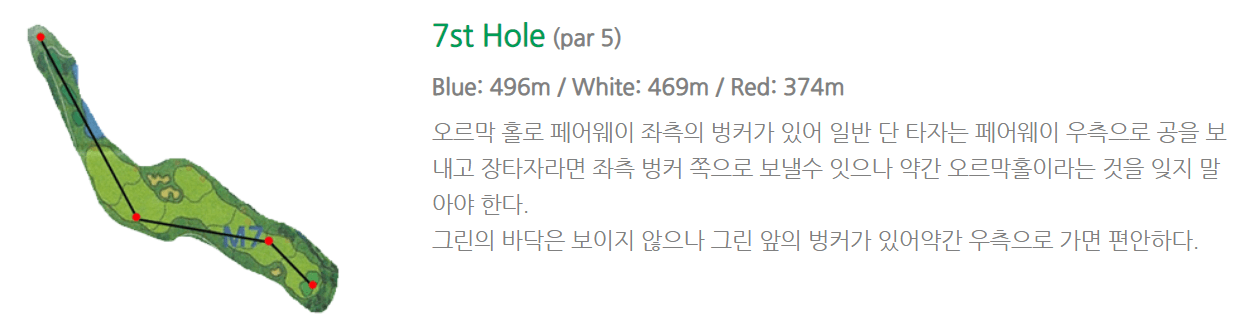 서라벌 골프클럽 마운틴코스 공략도 7홀