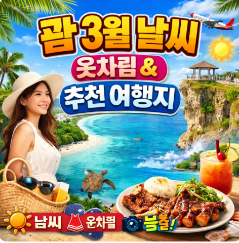 괌 3월 날씨 옷차림 여행지 추천