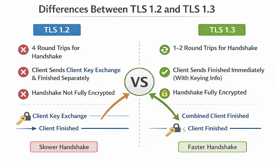 tls 1.2와 1.3의 차이점