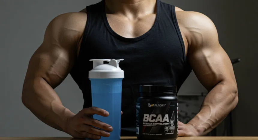 쉐이크 통과 BCAA 제품이 놓여져 있는 사진