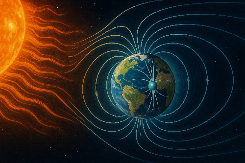 지구 자기장이 태양으로부터 보호하는 역할 이미지 사진