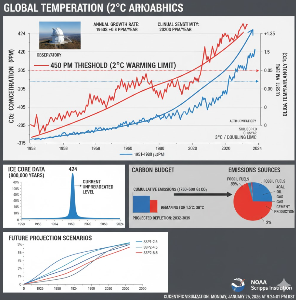 탄소 배출량과 지구 온도 상승 상관관계