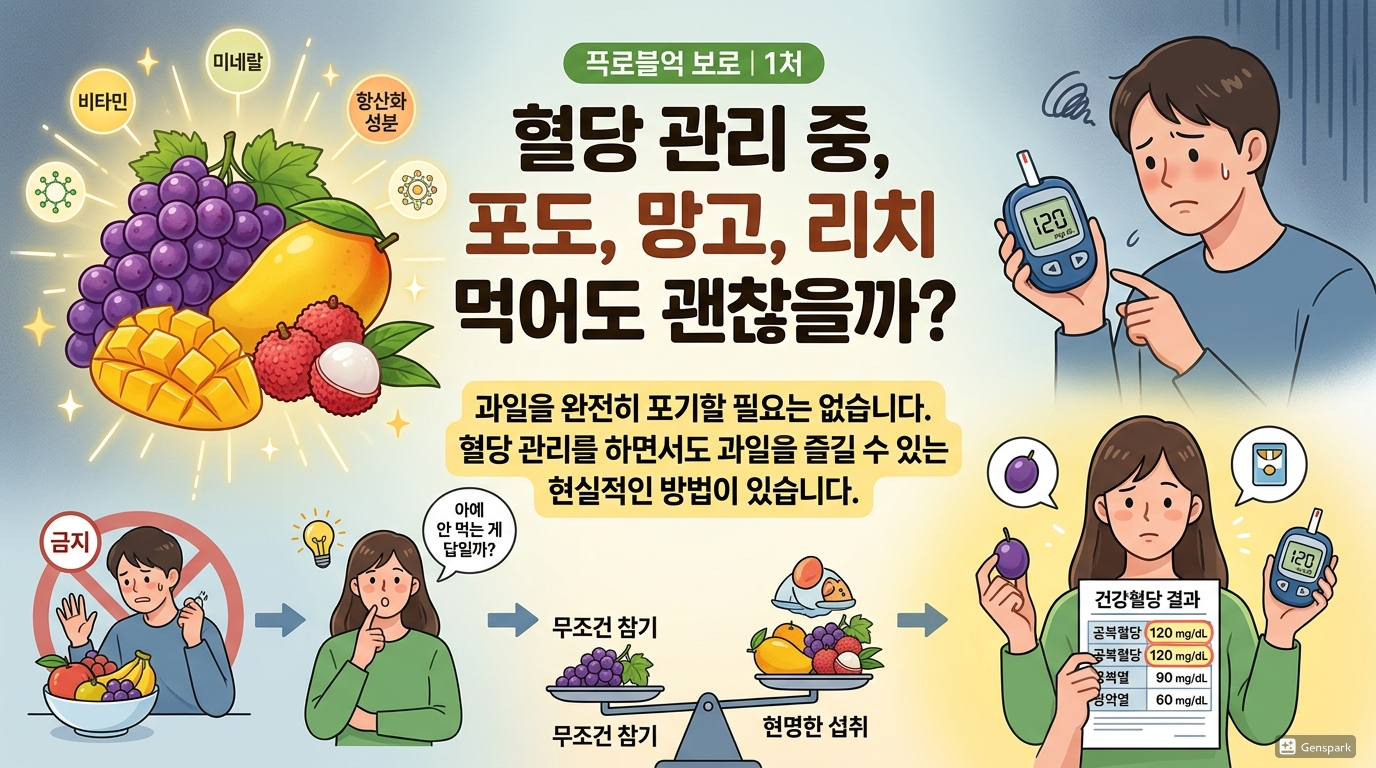 포도, 망고, 리치도 괜찮을까? 혈당 관리할 때 단 과일 똑똑하게 먹는 법