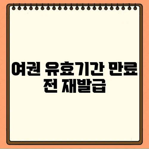 여권 유효기간 만료 전 재발급
