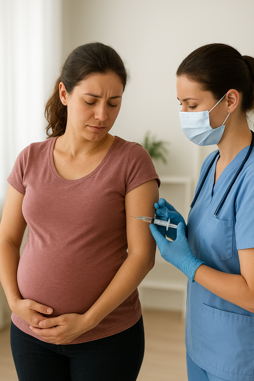 임산부 독감예방주사 접종하는 이미지