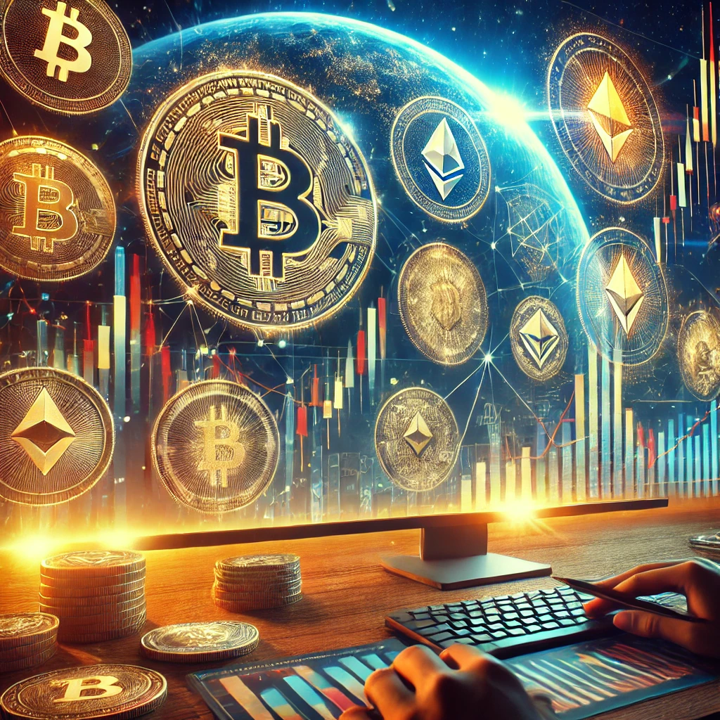 2025년 유망 가상화폐를 분석하는 투자자