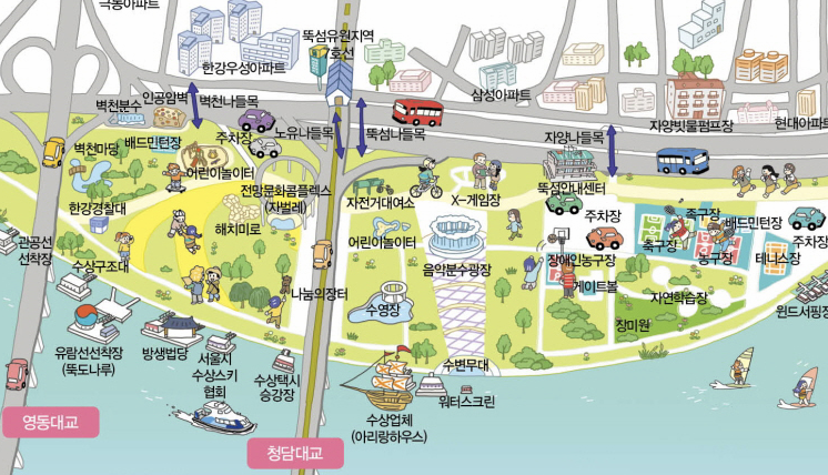 한강 뚝섬공원 안내도 이미지