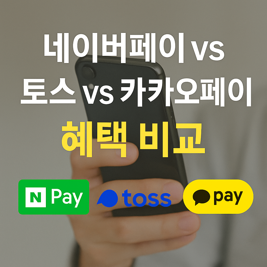 네이버페이 vs 토스 vs 카카오페이 혜택 비교