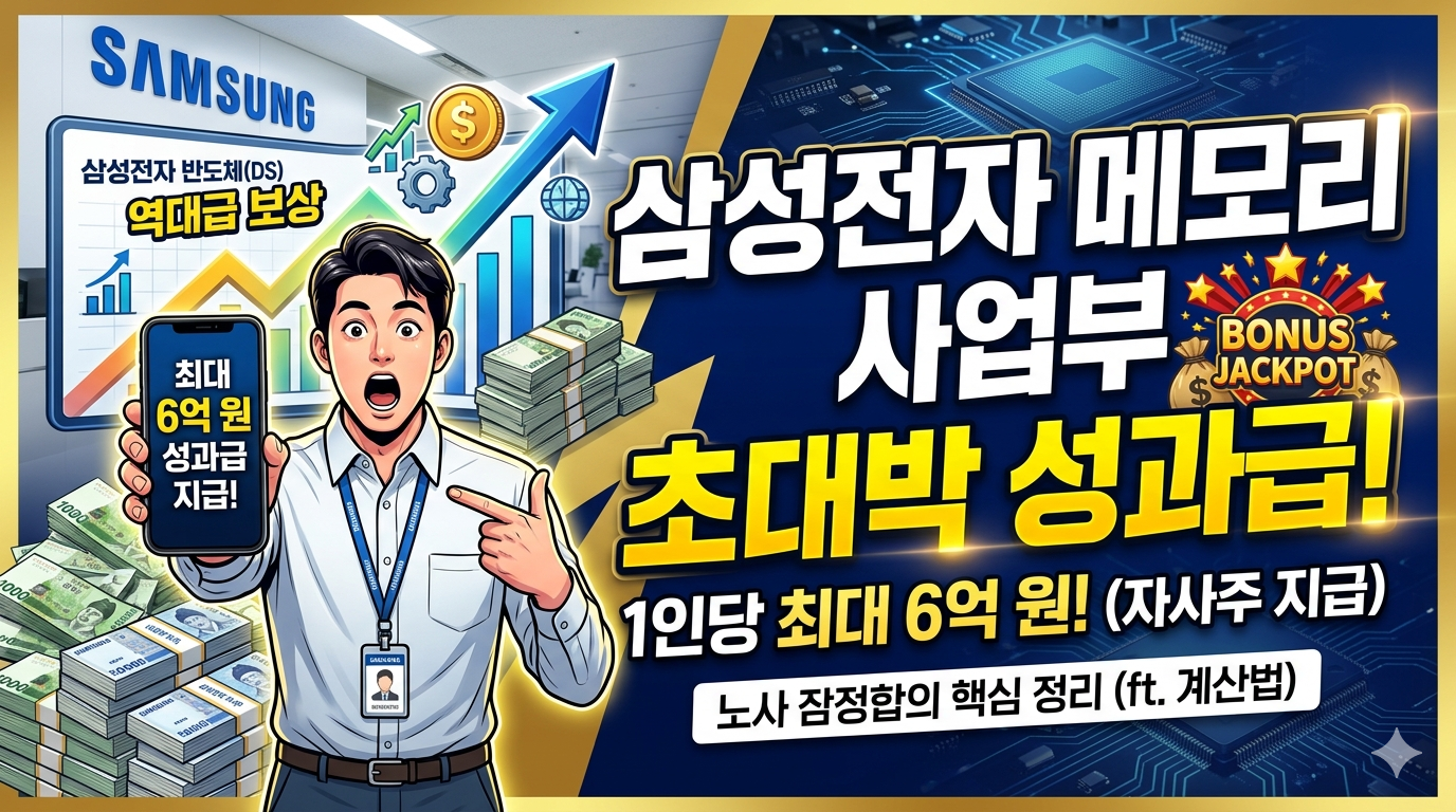 삼성전자 반도체 성과급 최대 6억 잭폿? 노사 잠정 합의