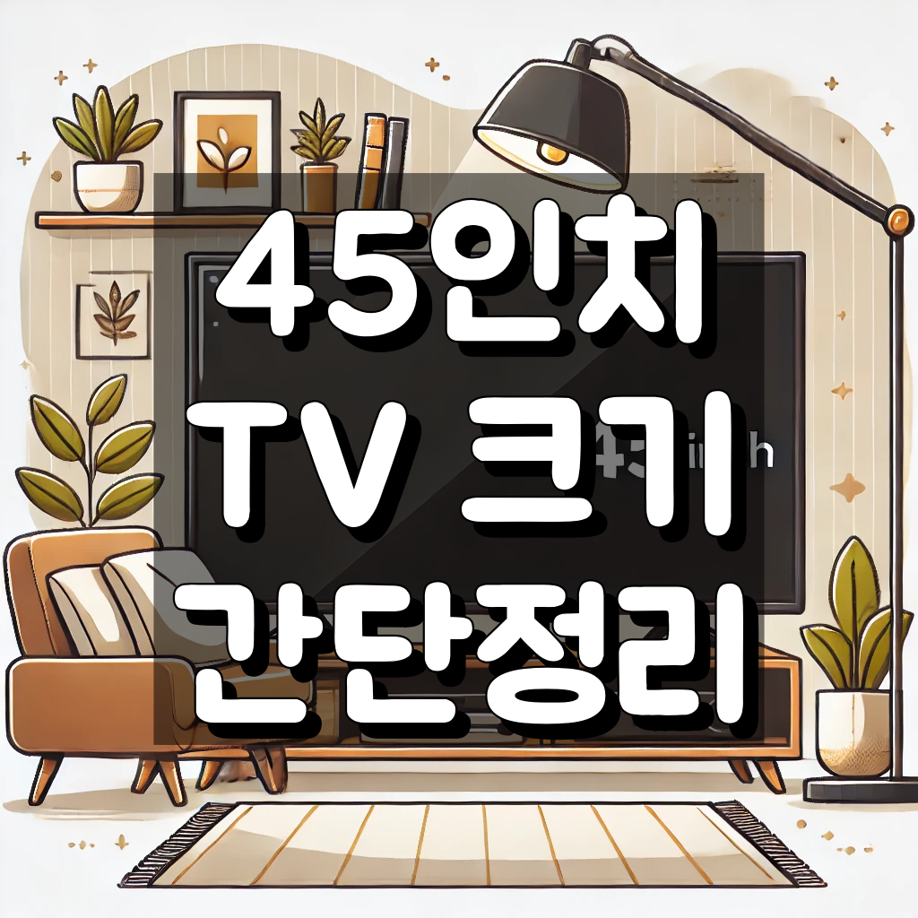 45인치 TV 크기(가로세로 사이즈 포함) 계산 및 정리