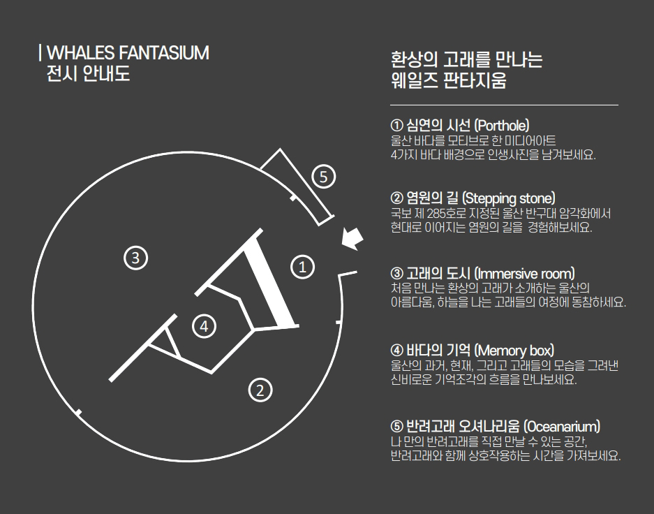 웨일즈판타지움 미디어아트 전시 안내도