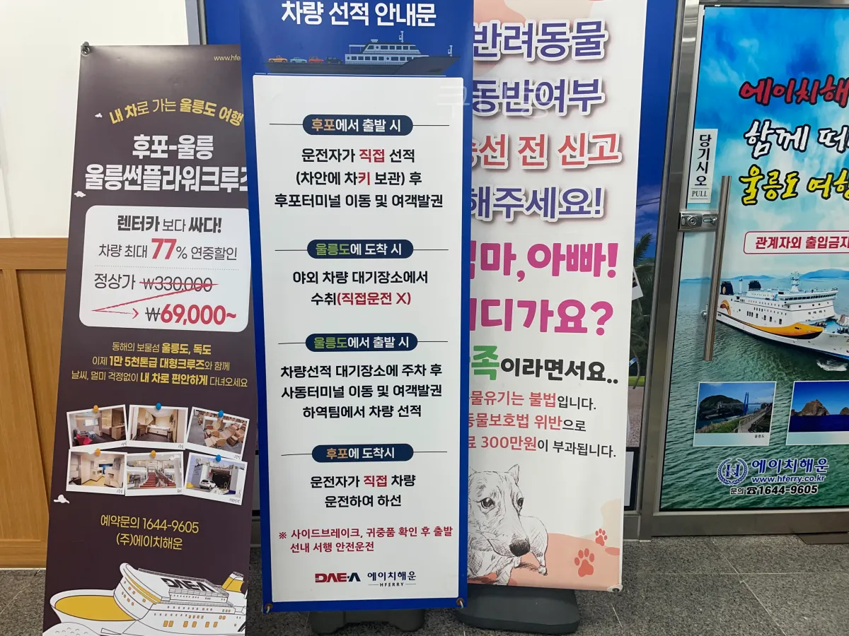 울릉도-2박3일-가족여행-후포항-울릉썬플라워-크루즈-차량선적-배편가격-발권꿀팁