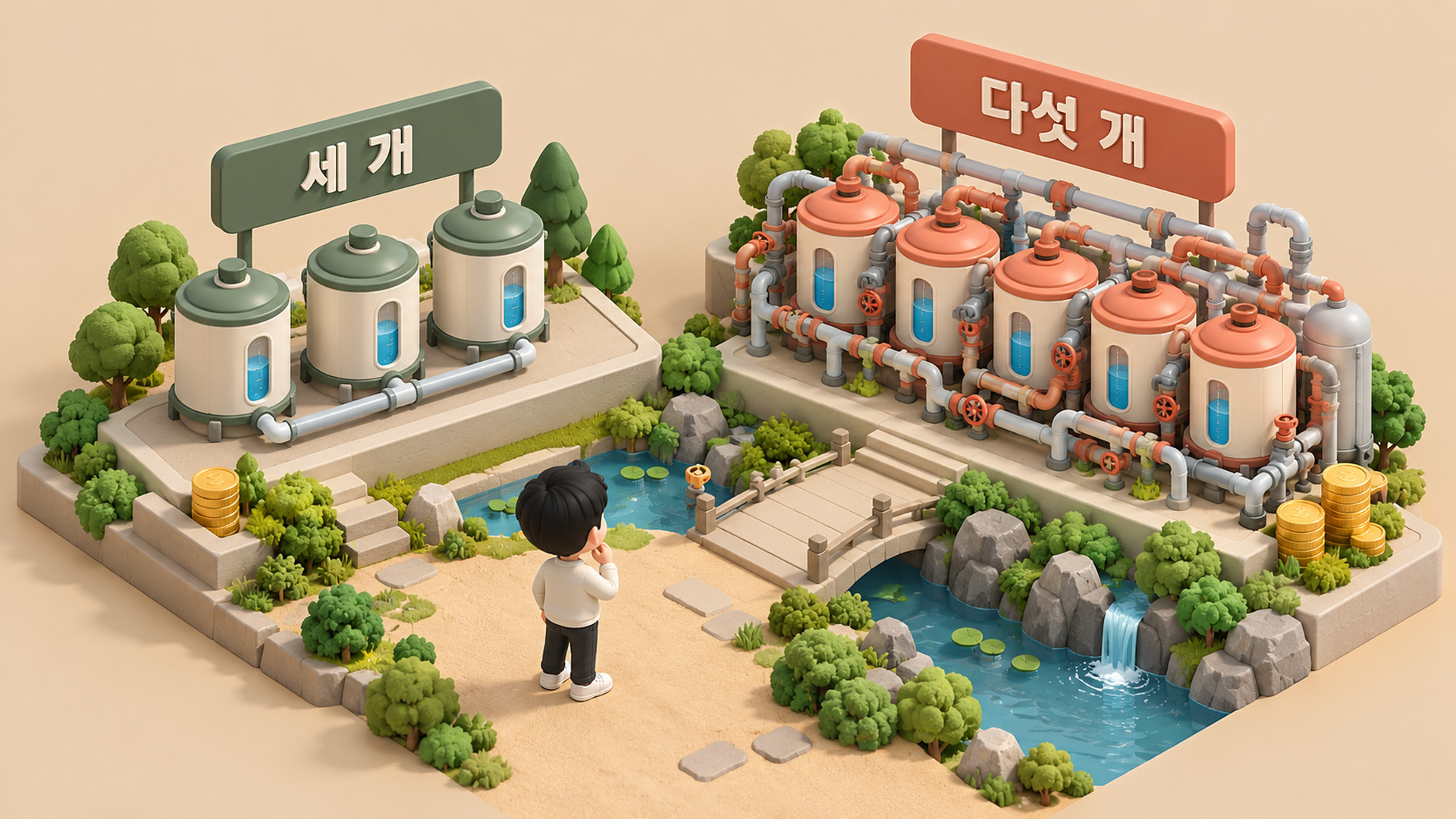 개수와 관리 부담