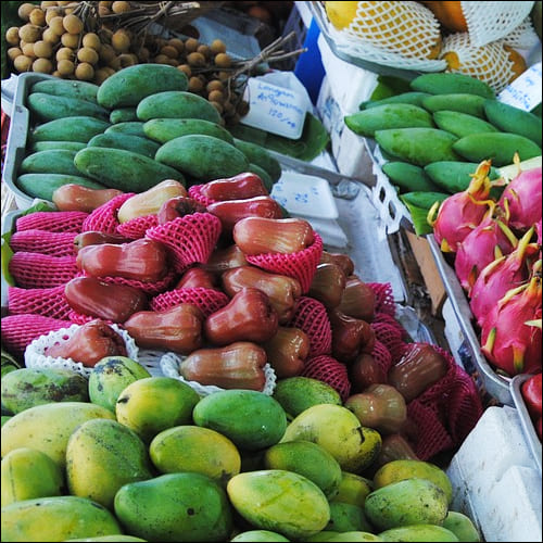 태국 과일 시장 좌판