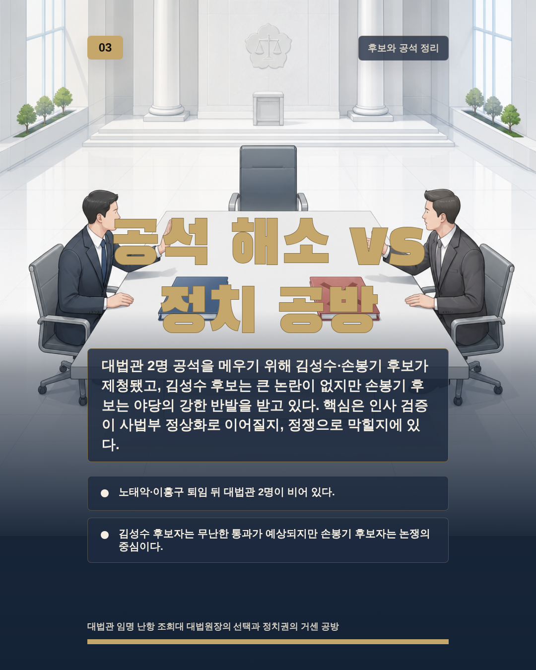 공석 해소 vs 정치 공방