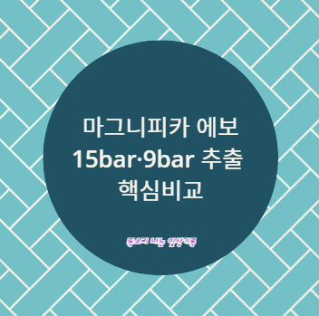 마그니피카 에보 15bar&middot;9bar 추출 핵심비교