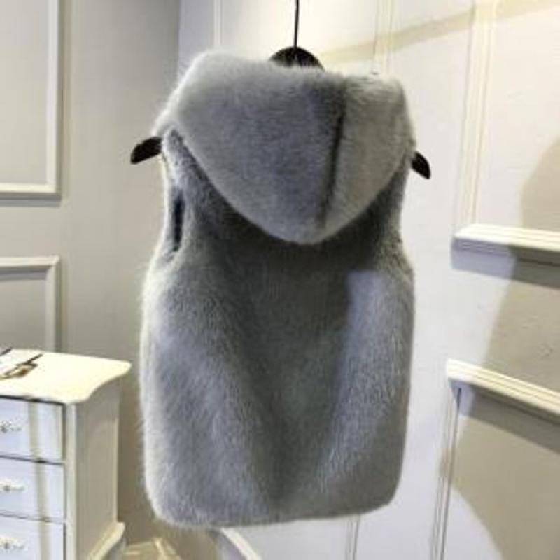 양모후드베스트후드 퍼베스트 양모