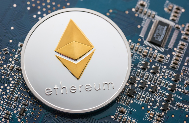 Ethereum Crypto Currency on Mainboard