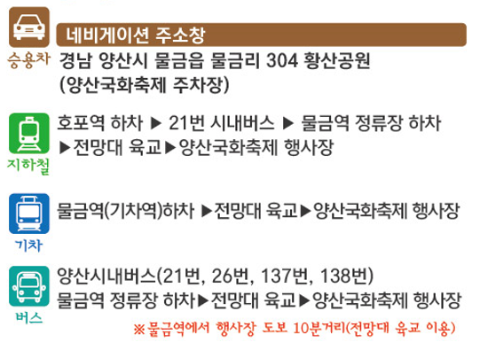 2024 양산 국화축제 기간 행사일정 공연 서리단길 주차장 예술제 사과축제