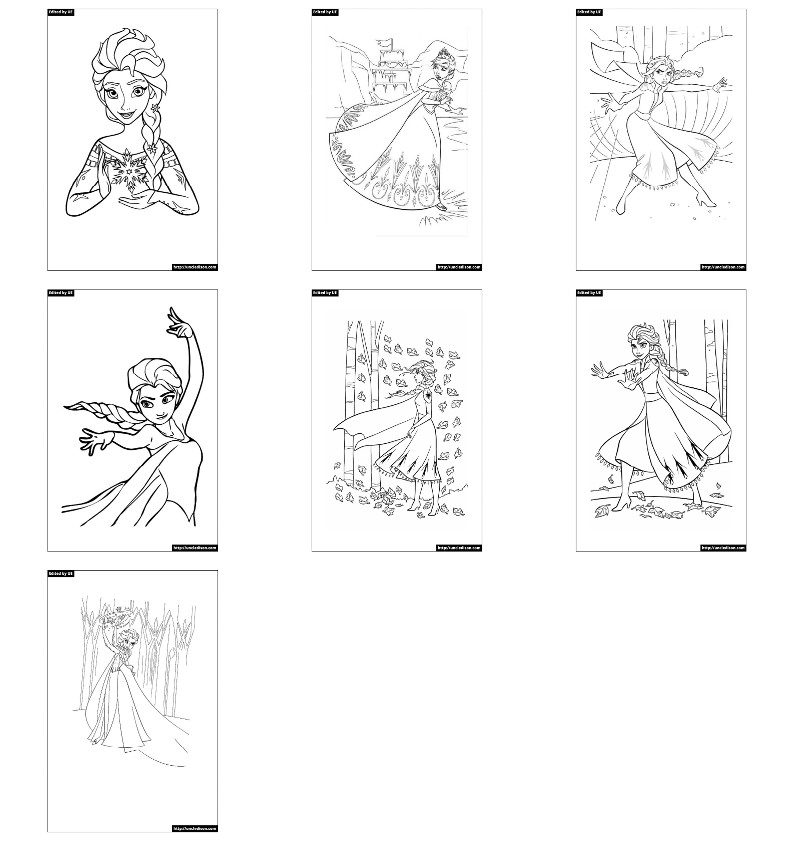 엘사 색칠공부 도안