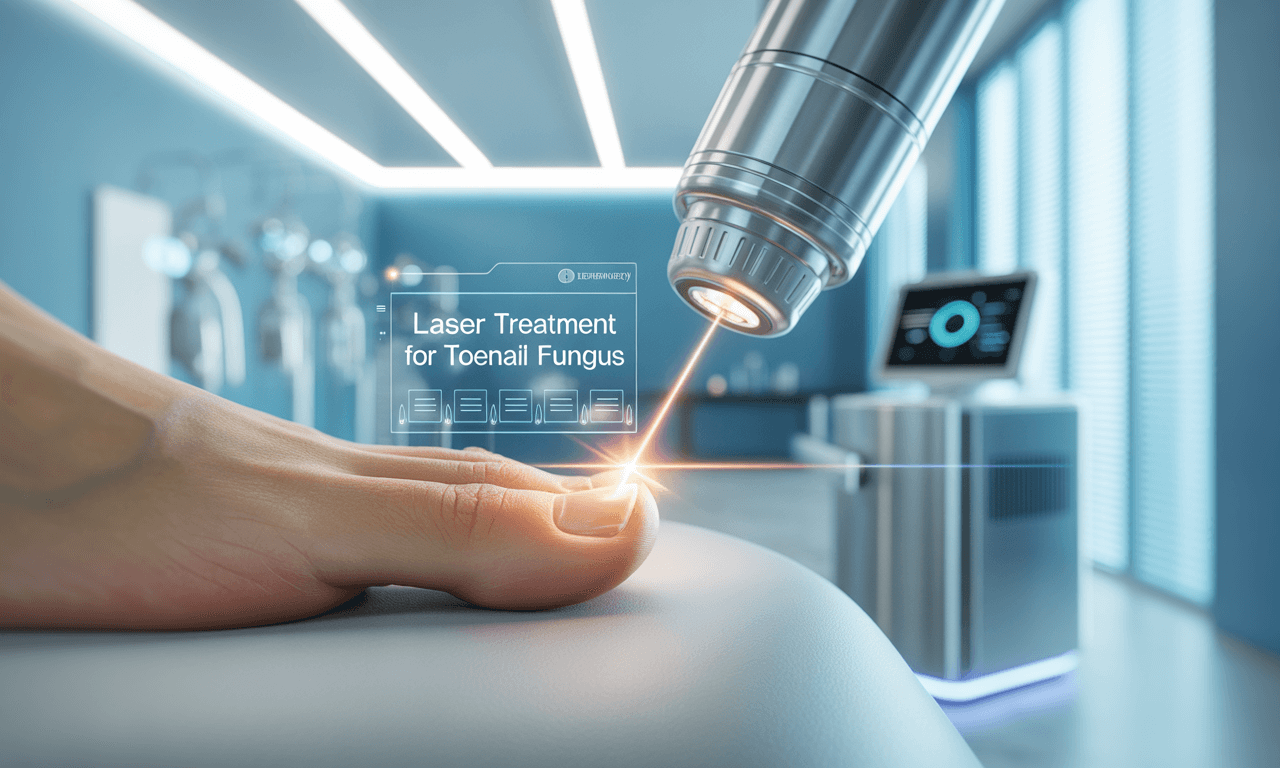 중년-여성-발-건강-관리-레이저-치료받는-모습