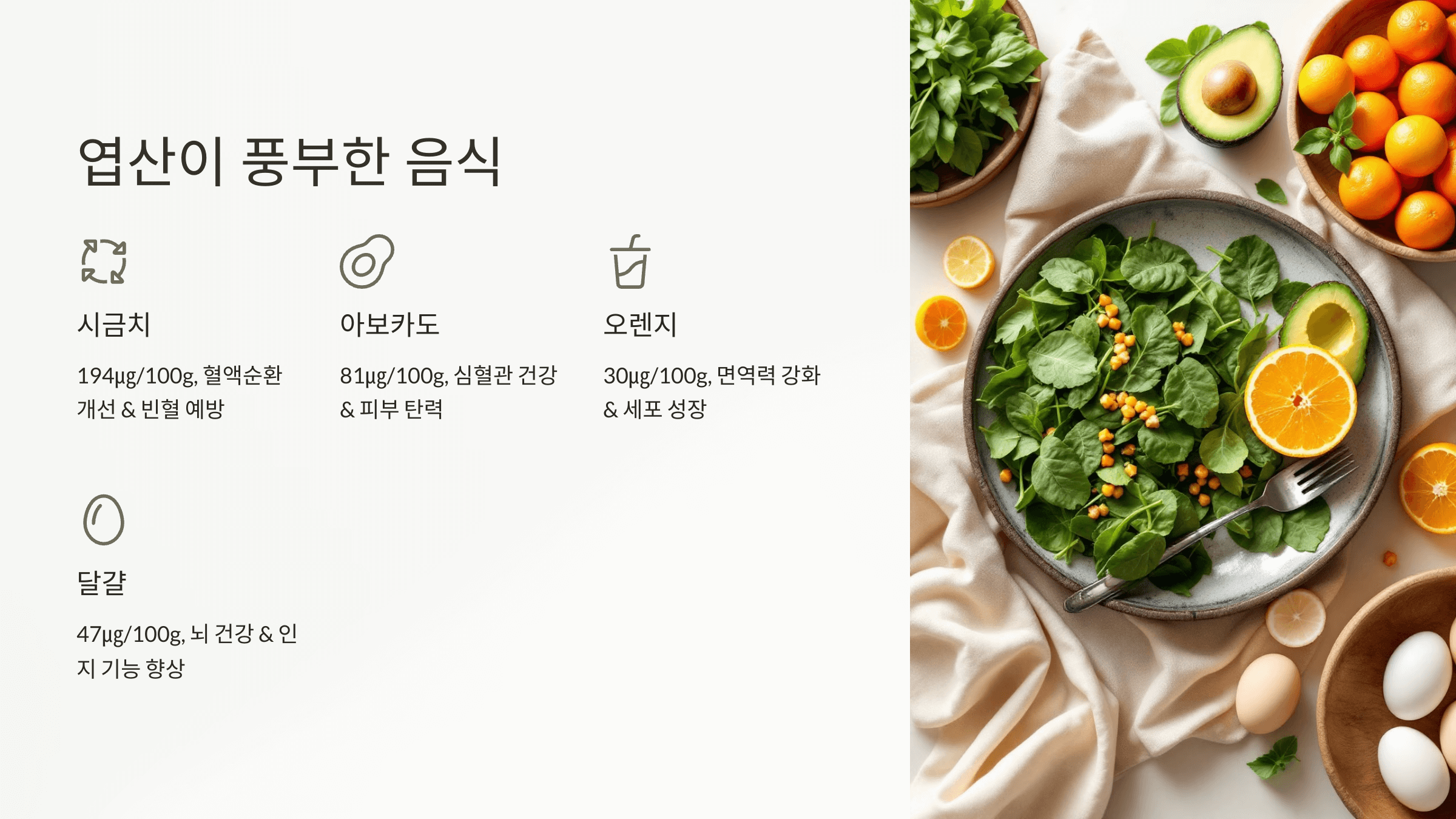 엽산과 관련된 사진입니다.