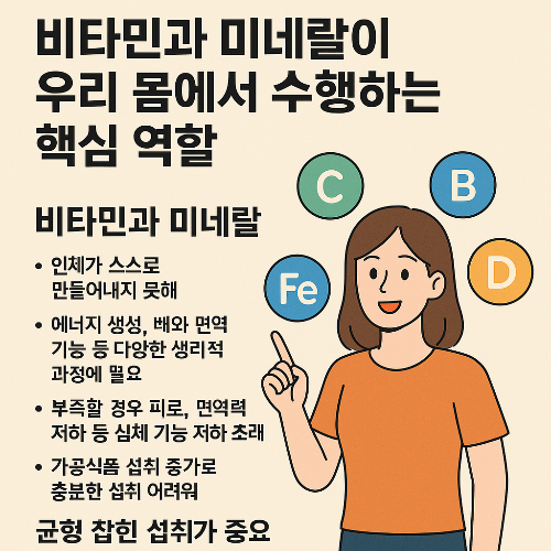 비타민과 미네랄의 핵심 역할 요약 내용 사진