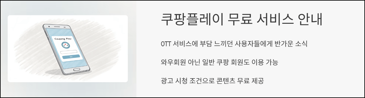 쿠팡플레이 무료서비스 안내