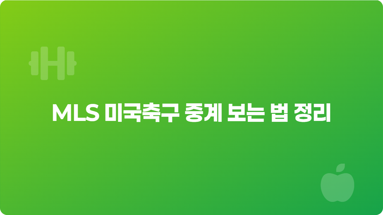 MLS 미국축구 중계 보는 법 정리