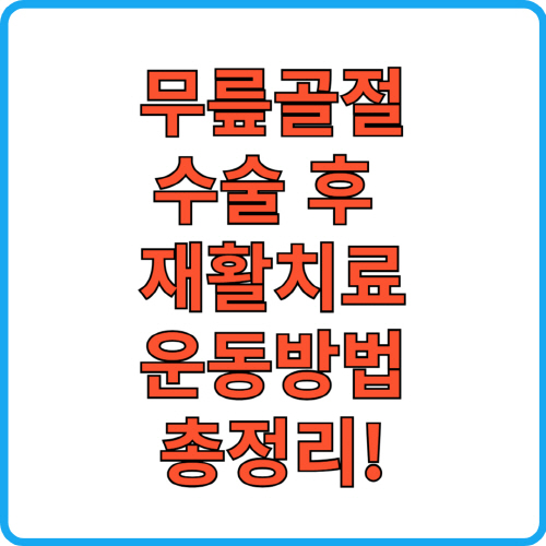 무릎골절수술 후 재활치료 운동방법 총정리