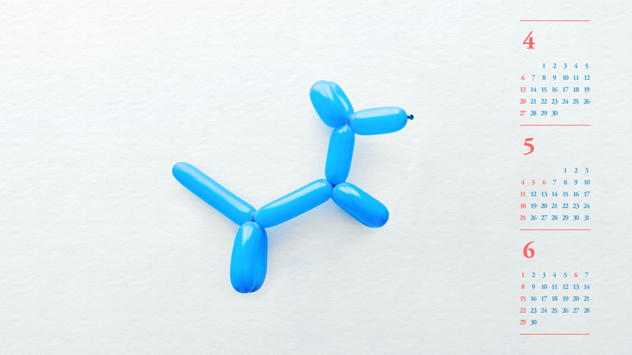 03 강아지 풍선 B - 2025년5월 노트북배경화면