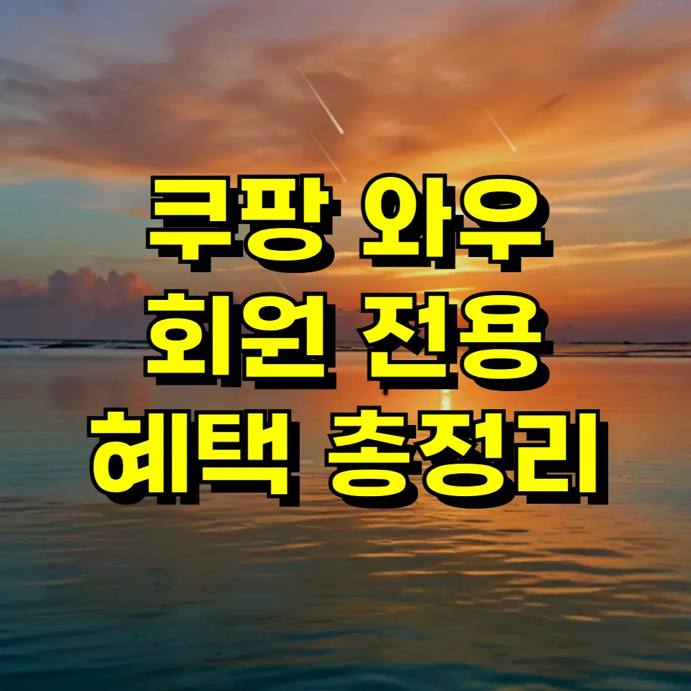 쿠팡 와우 회원 전용 혜택 총정리