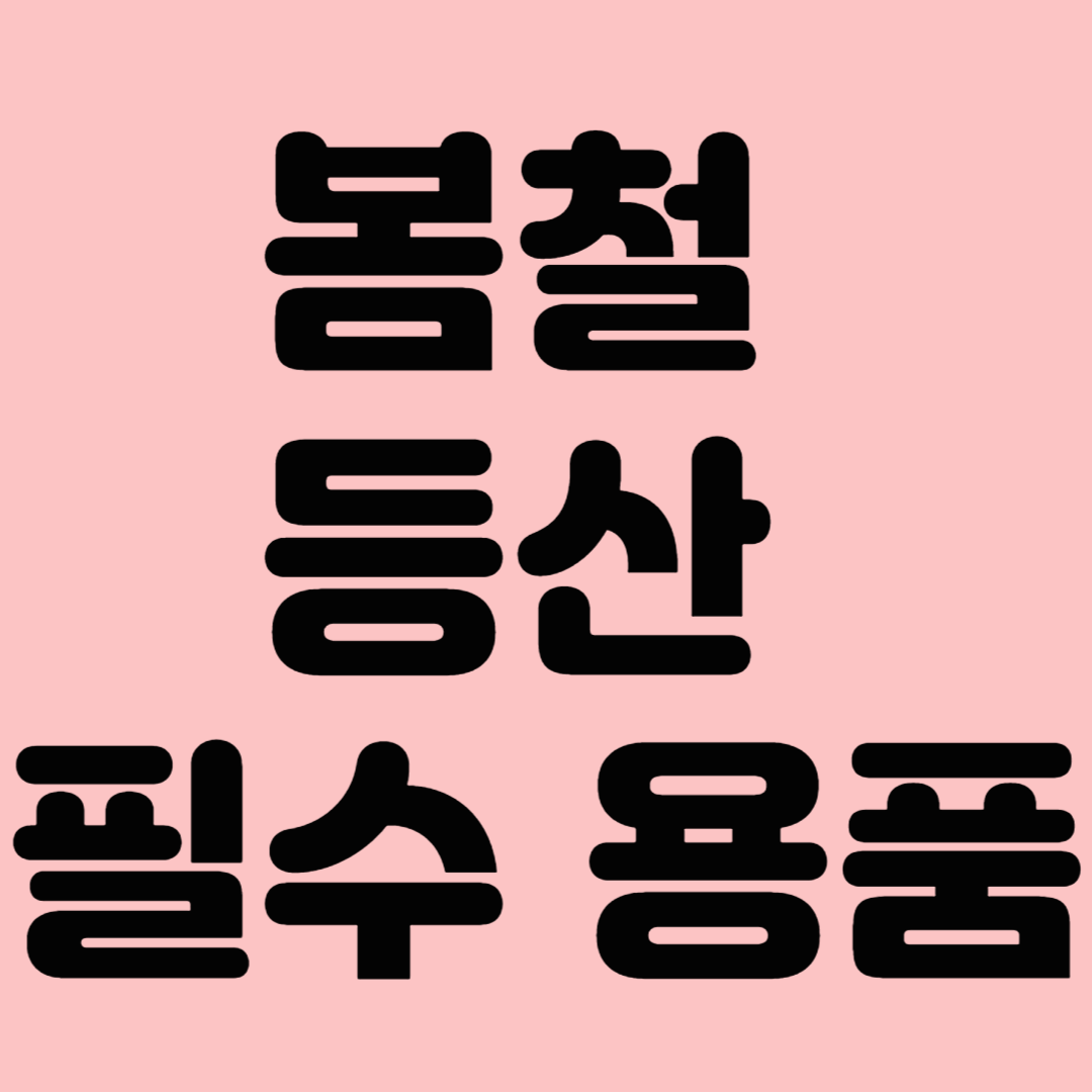 봄철 등산 필수 용품 추천 및 종류