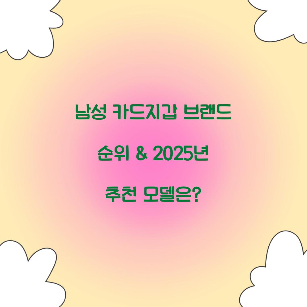 남성 카드지갑 브랜드 순위