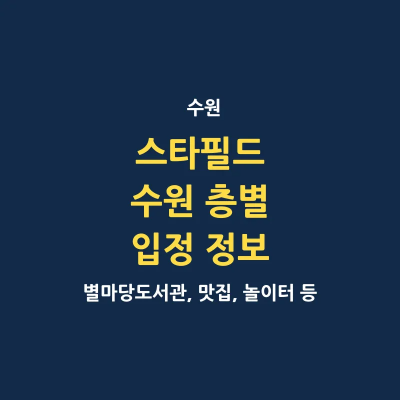 스타필드 수원 층별 입점 정보 안내